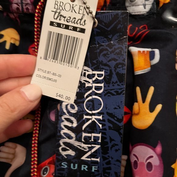 Swim Trunks -Bathing‎ Suit /Emojis / Broken Threads Surf / Medium /New with Tags - Picture 15 of 16